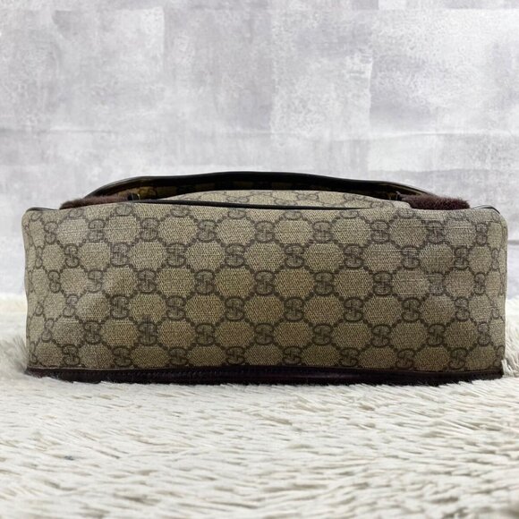 Authentic Gucci GG Plus XL Messenger Bag Canvas Monogram Flap Logo Supreme Tan - Picture 16 of 16